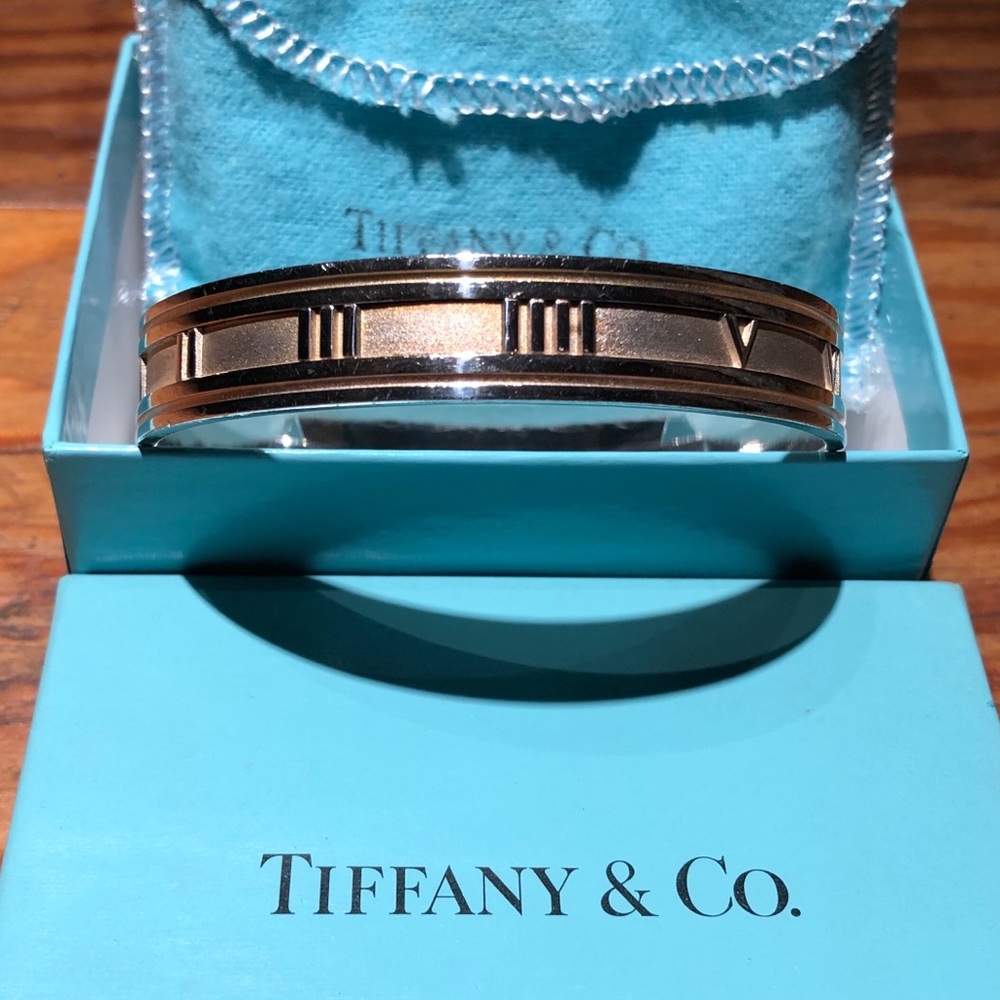 Tiffany & Co. SS Atlas Roman Numeral Bangle